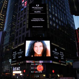 Yanillys Perez in times square for the film Bushwick