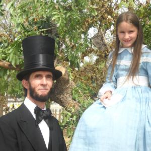 Lana Esslinger as Grace Bedell and Robert Broski as Abraham Lincoln in GRACE BEDELL