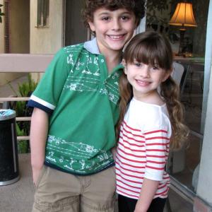 Koby with his sister Sydney on the set of Greenberg