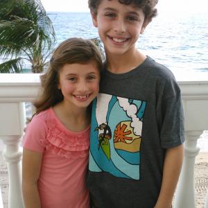 Koby with his sister Sydney shooting Visit Florida campaign
