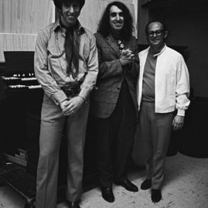 Tiny Tim and Mo Ostin during a Frank Sinatra recording session