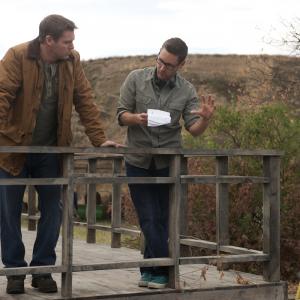 Michael Shanks and Lowell Dean on the set of 