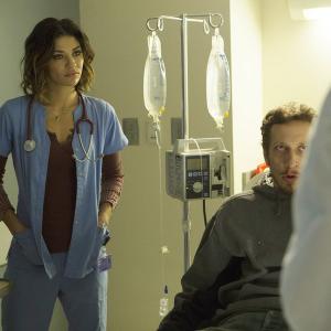 Still of Jessica Szohr and Eric Mendenhall in Complications 2015