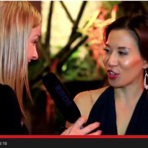 TV Host Kirsty Meyer of Phuket News TV interviewing EmceeHost Ms Able Wanamakok at the World Luxury Hotel Awards 2013