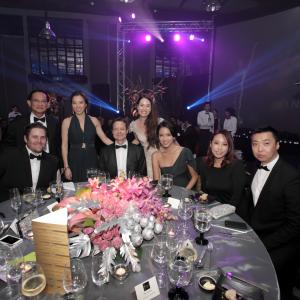From left standing TAT Governor Suraphon Svetasreni International TV Host Able Wanamakok Director of WLHA Marinique de Wet From left sitting husband of Marinique Chris Oakes GM of Indigo Pearl 57th Miss World  Actress Zhang ZilinSasha and Mon