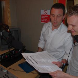 Martin Carey dir discussing the script with actor and voice over artist James Tweedy