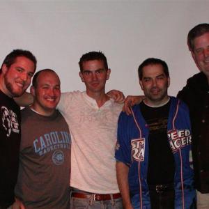 (Right to Left) director John C. Hunt, Sound Man Mike, executive producers Kevin Lapsley and Canz, and radio personality R. James Ippoliti at a screening for, The Last One..?