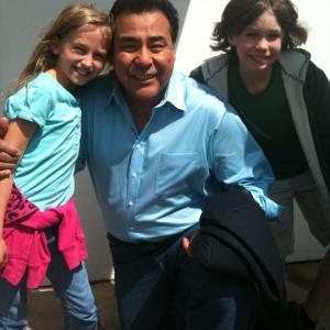 Jaden Roberts with John Quinones on the set of Primetime What Would You Do?