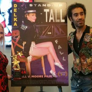 Delka Nenkova at Private Screening of DELKAStandUp Tall or Fall at LAMMLE NoHo7 and Will V Moore next to Bridge of Spies by Steven Spielberg October 2015