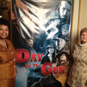 Background actor for western film Day of The Gun with one of the Producers of the film Pat Shipley at premier
