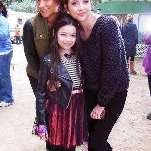 Nikki Hahn and Shay Mitchell and Ashley Benson on set of PLL  A is for ALIVE as Mini Aria