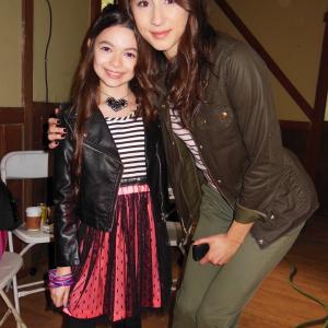 Nikki Hahn and Troian Bellisario on set of PLL A is for ALIVE as Mini Aria