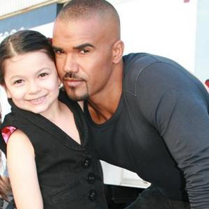 Nikki Hahn with Shemar Moore on set of Criminal Minds 2010