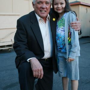 Nikki Hahn with G.W Bailey on set of The Closer 2010