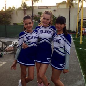On set of Bella and the Bullfrogs with Lilimar Hernandez and Brec Bassinger