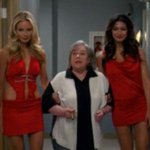 Abby Walker with Kathy Bates on Two and a Half Men