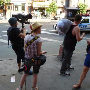 Travis A. McAfee on location filmimg Liberal Arts in Manhattan New York. (2012)