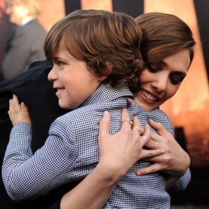 Elizabeth Olsen and Carson Bolde Godzilla Premiere