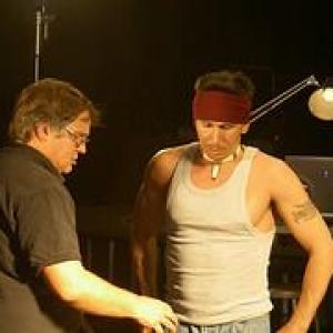 Tim Prokop and Snake Blocker on the set of Deadliest Warrior - 2008