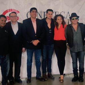 At the inauguration of the art cinema the Cineteca extension Camargo Chih Mex with Jorge Becerril Mike Tena Rene Pereyra and Marcelo Crdoba