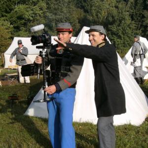 With Thomas Hentzschel at work for the documentary Living History US Reenactments in Germany