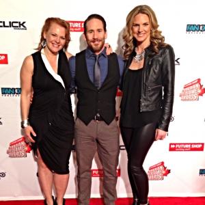 Paula Jean Hixon Neil Napier and Kate Drummond at the Canadian Video Game Awards