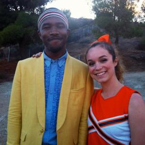 Frank Ocean and Melanie Booth shooting the Forest Gump video that played during the 2013 Grammys