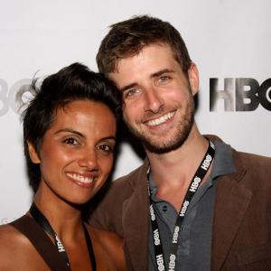 Fawzia Mirza  Ryan Logan at Outfest 30 prescreening for their film The Queen of My Dreams