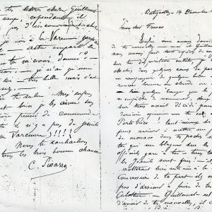 Searching for Oller, w-i-p a Pisarro letter to Francisco Oller, my great-great-grandfather