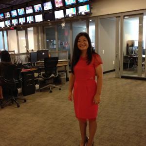 Kailin Gow at CBS Studios being interviewed as a bestselling YA and New Adult fiction author.