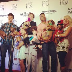 Austin Anderson, Kevan Peterson, Marque Richardson, Caitlin Carmichael, Julian Feder and KT Hart at the premiere of Wiener Dog Nationals - Newport Beach Film Festival.