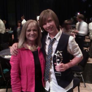2011 CARE AWARDS Pictured Noah Schnacky and Manager CInda Snow