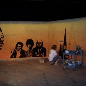Kevin painting a Mural for a Nickelodeon Kids Show