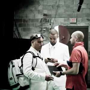 Tony Parker, Jerome Commandeur, Romuald Boulanger on the set. 2011