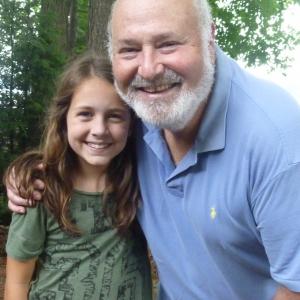 Director Rob Reiner and Emma Fuhrmann on the set of THE MAGIC OF BELLE ISLE