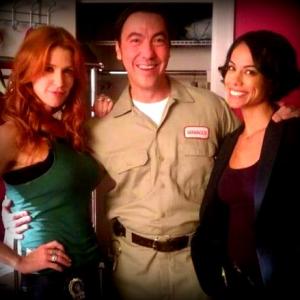 On the set of Unforgettable CBS with Poppy Montgomery and Daya Vaidya