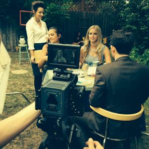 On the set of Unrelated2014 with Gabriela LopezIII Travis Quentin Young Candace Groff and Marko Slavnic