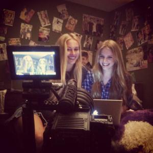 Taylor filming a scene with Kayla Swartz in iSwear