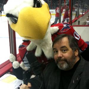 In the penalty box announcing a Washington Capitals playoff game