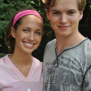 Patrick and Maiara Walsh on the set of Mean Girls 2