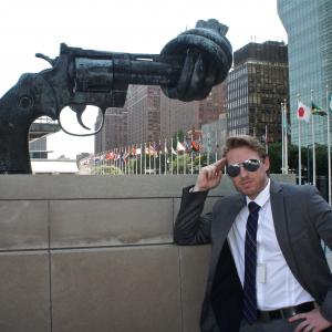 Producer Hunter Davis outside the United Nations following the UN screening of Where My Heart Beats