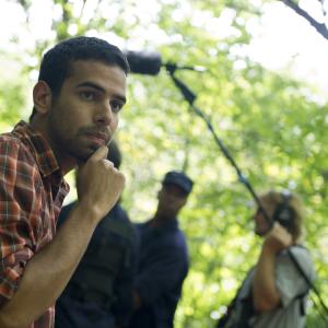 Conrad Faraj on the set of The Wind is Watching.