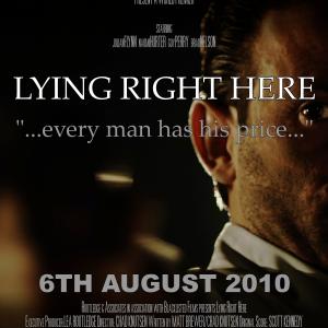 Julian Flynn starring in LYING RIGHT HERE World Premiere at Hollyshorts Film Festival in 2010 to Audience Choice Award