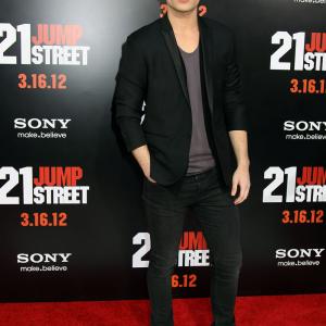 Spencer Boldman arrives at the premiere of 21 Jump Street