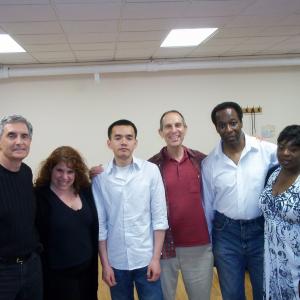 Phil, center, with the cast of Blacks and White.
