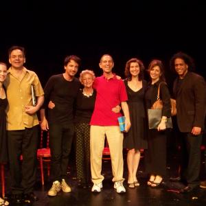 date posted Phillip W Weiss center with the cast of Lesson for Life from L to R Michelle Halterman Peter Carlaftes Steven Carrieri Langley Deaver Phil Olga Baldos Chaka DeSilva Salvatore Lombardo June Havoc Theater New York City 7210