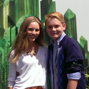 Reese Hartwig and Ella Wahlestedt at the premiere of Legends of OZ promoting Earth to Echo coming out July 2nd