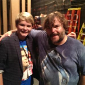 Reese Hartwig with Jack Black backstage at the Cancer For College Comedy Explosion
