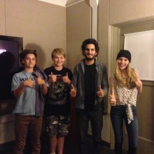 Reese Hartwig Tao Helm Ella Wahlestedt and director Dave Green doing ADR for ECHO