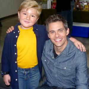 Zachary Alexander Rice with Actor James Marsden. On the set of Promo for Hop.